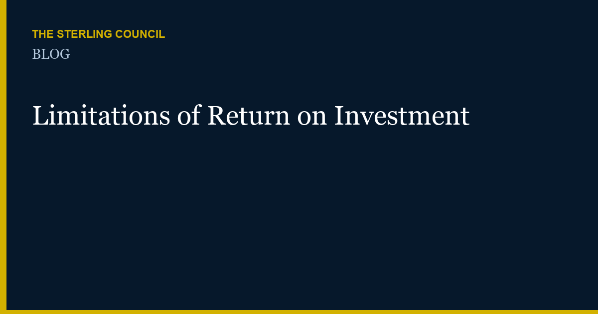 Limitations of Return on Investment